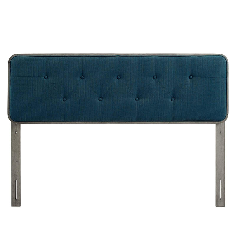 Collins Tufted Full Fabric and Wood Headboard