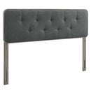 Collins Tufted Full Fabric and Wood Headboard