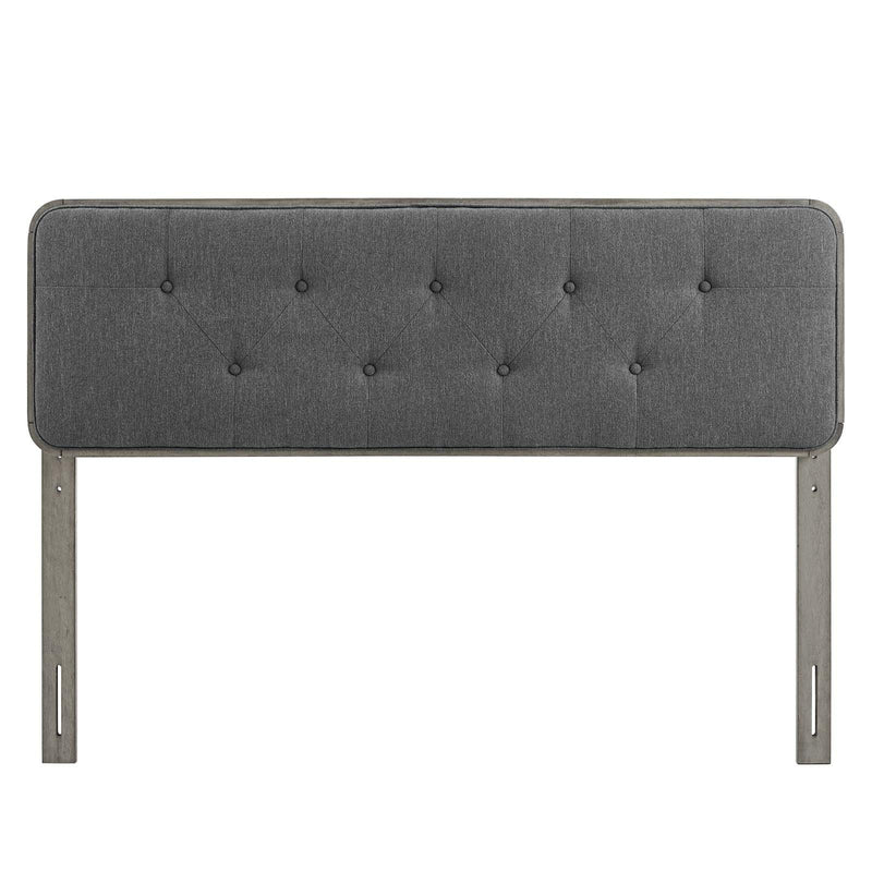 Collins Tufted Full Fabric and Wood Headboard