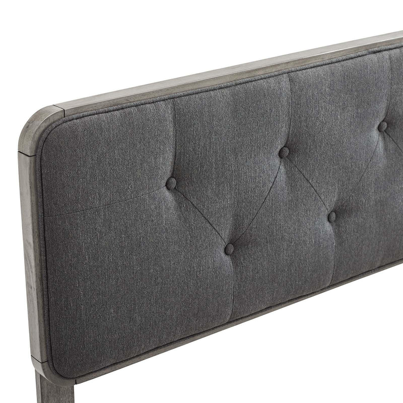 Collins Tufted Full Fabric and Wood Headboard