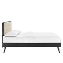 Bridgette King Wood Platform Bed With Splayed Legs