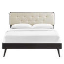 Bridgette King Wood Platform Bed With Splayed Legs