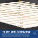 Sidney Cane and Wood Full Platform Bed With Splayed Legs