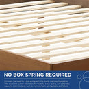 Kelsea Cane and Wood Full Platform Bed With Splayed Legs