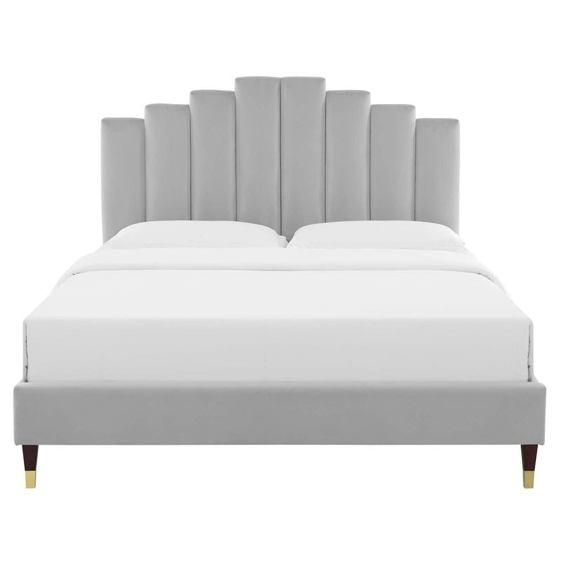 Elise Full Performance Velvet Platform Bed