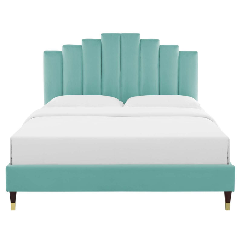 Elise Full Performance Velvet Platform Bed