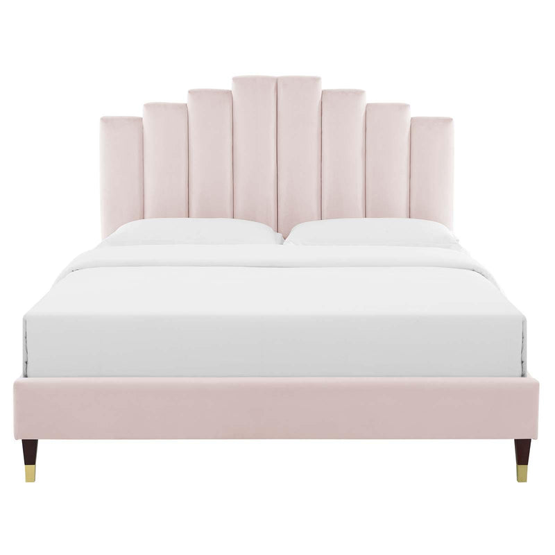 Elise Full Performance Velvet Platform Bed