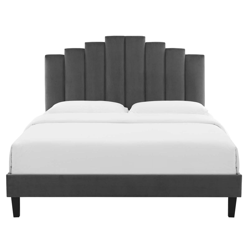 Elise Full Performance Velvet Platform Bed