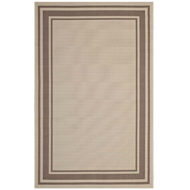 Rim Solid Border 5x8 Indoor and Outdoor Area Rug