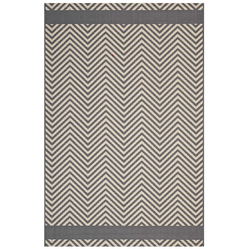 Optica Chevron With End Borders 8x10 Indoor and Outdoor Area Rug