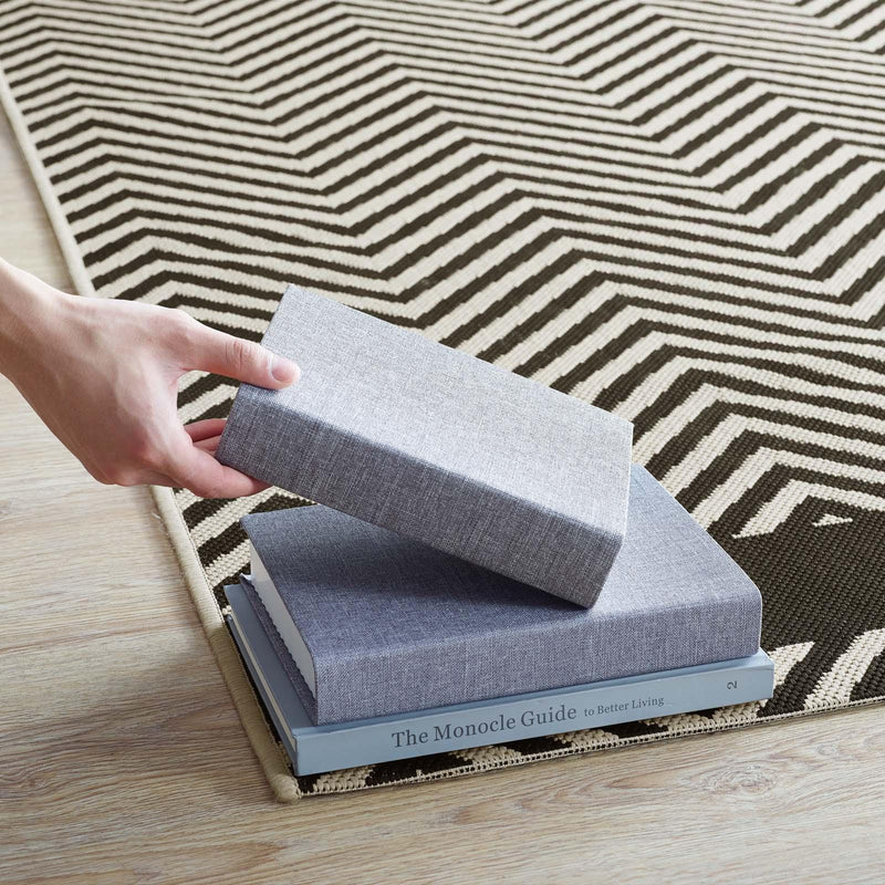 Optica Chevron With End Borders 8x10 Indoor and Outdoor Area Rug