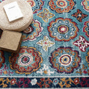 Entourage Odile Distressed Floral Moroccan Trellis 5x8 Area Rug