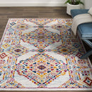 Entourage Khalida Distressed Vintage Floral Lattice 5x8 Area Rug - Michael's Discount Furniture