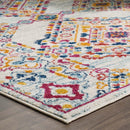 Entourage Khalida Distressed Vintage Floral Lattice 5x8 Area Rug - Michael's Discount Furniture