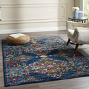 Entourage Khalida Distressed Vintage Floral Lattice 5x8 Area Rug - Michael's Discount Furniture