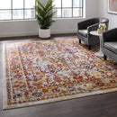 Entourage Jessa Distressed Vintage Floral Lattice 8x10 Area Rug - Michael's Discount Furniture