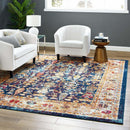 Entourage Jessa Distressed Vintage Floral Lattice 8x10 Area Rug - Michael's Discount Furniture