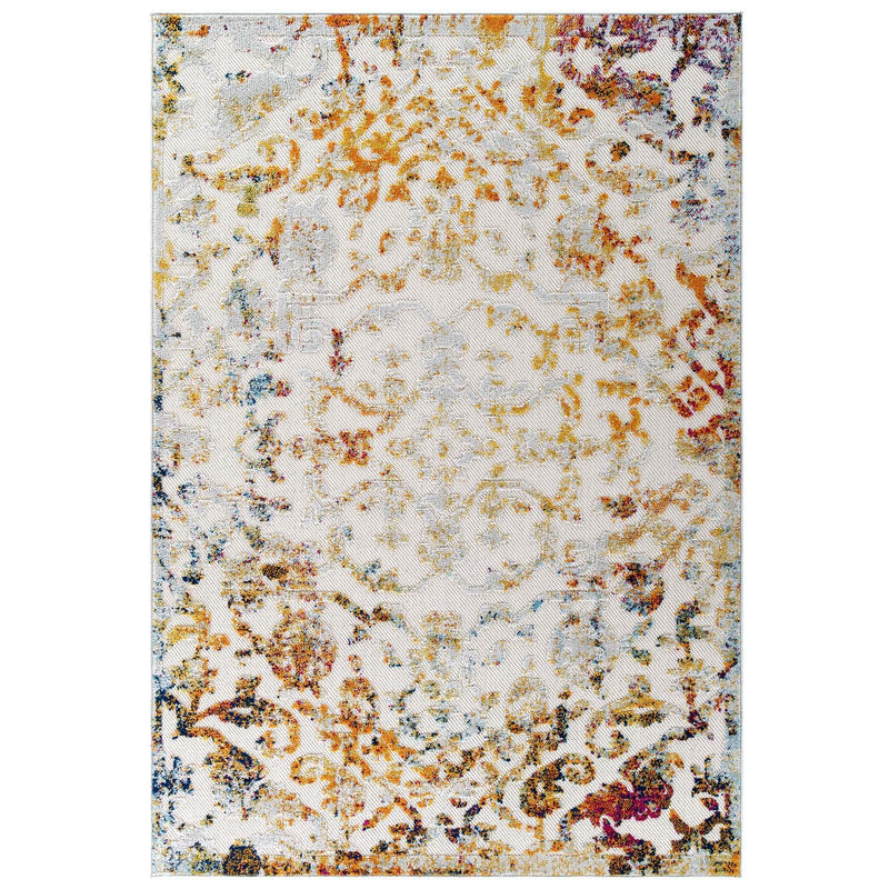 Reflect Primrose Ornate Floral Lattice 5x8 Indoor/Outdoor Area Rug