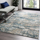 Tribute Eisley Rustic Distressed Transitional Diamond Lattice 5x8 Area Rug
