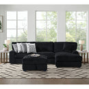 Nightfall LHF Loveseat in Grand Cord Black with 4 Pillows 20" (2 Winkin Walnut, 2 Nod Walnut) - Michael's Discount Furniture