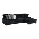 Nightfall LHF Loveseat in Grand Cord Black with 4 Pillows 20" (2 Winkin Walnut, 2 Nod Walnut) - Michael's Discount Furniture