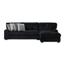 Nightfall LHF Loveseat in Grand Cord Black with 4 Pillows 20" (2 Winkin Walnut, 2 Nod Walnut) - Michael's Discount Furniture