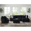 Nightfall RHF Chaise in Grand Cord Black with 2 self Pillows 20" - Michael's Discount Furniture