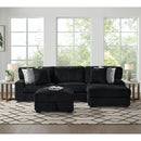 Nightfall RHF Chaise in Grand Cord Black with 2 self Pillows 20" - Michael's Discount Furniture