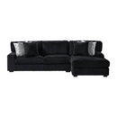 Nightfall LHF Loveseat in Grand Cord Black with 4 Pillows 20" (2 Winkin Walnut, 2 Nod Walnut) - Michael's Discount Furniture