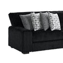 Nightfall LHF Loveseat in Grand Cord Black with 4 Pillows 20" (2 Winkin Walnut, 2 Nod Walnut) - Michael's Discount Furniture