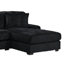 Nightfall RHF Chaise in Grand Cord Black with 2 self Pillows 20" - Michael's Discount Furniture
