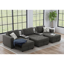 Options One 8PC Living Room Set in Palmer Plus Ash with Media Console - Michael's Discount Furniture