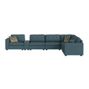 Options One 9PC Living Room Set in Palmer Plus Teal - Michael's Discount Furniture