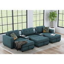 Options One 8PC Living Room Set in Palmer Plus Teal with Media Console - Michael's Discount Furniture