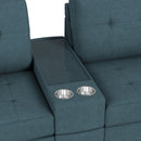 Options One 9PC Living Room Set in Palmer Plus Teal - Michael's Discount Furniture
