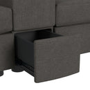Options One 7PC Living Room Set in Palmer Plus Ash - Michael's Discount Furniture