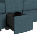 Options One 9PC Living Room Set in Palmer Plus Teal - Michael's Discount Furniture