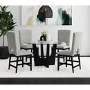 Oregon Counter Side Chair with Grey Fabric in Black (2 Per Carton) - Michael's Discount Furniture