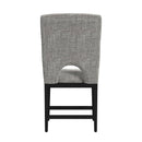 Oregon Counter Side Chair with Grey Fabric in Black (2 Per Carton) - Michael's Discount Furniture