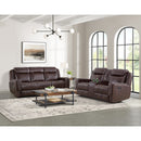 Panther Motion Loveseat with Console in Neono Brown - Michael's Discount Furniture