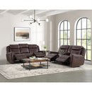 Panther Motion Loveseat with Console in Neono Brown - Michael's Discount Furniture