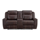 Panther Motion Loveseat with Console in Neono Brown - Michael's Discount Furniture