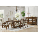 Phillipe Dining Arm Chair with Grey Fabric in Cherry (2 Per Carton) - Michael's Discount Furniture