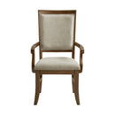 Phillipe Dining Arm Chair with Grey Fabric in Cherry (2 Per Carton) - Michael's Discount Furniture