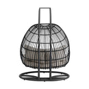Playa Double Swing Egg Chair Complete - Dark Grey and Olefin Beige - Michael's Discount Furniture