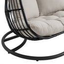 Playa Double Swing Egg Chair Complete - Dark Grey and Olefin Beige - Michael's Discount Furniture