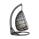 Playa Double Swing Egg Chair Complete - Dark Grey and Olefin Beige - Michael's Discount Furniture