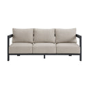 Playa Sofa - Dark Grey and Olefin Beige with 2 Pillows - Michael's Discount Furniture