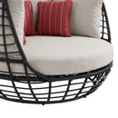 Playa Twin Egg Chair - Dark Grey and Olefin Beige with 3 Pillows - Michael's Discount Furniture