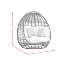Playa Twin Egg Chair - Dark Grey and Olefin Beige with 3 Pillows - Michael's Discount Furniture